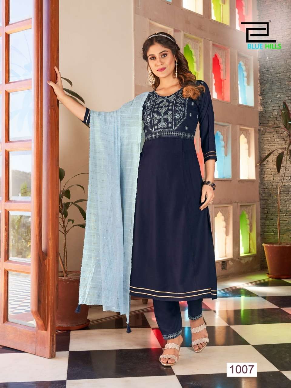 BLUE HILLS BUTTERFLY PURE RAYON KURTIS AT WHOLESALE PRICE