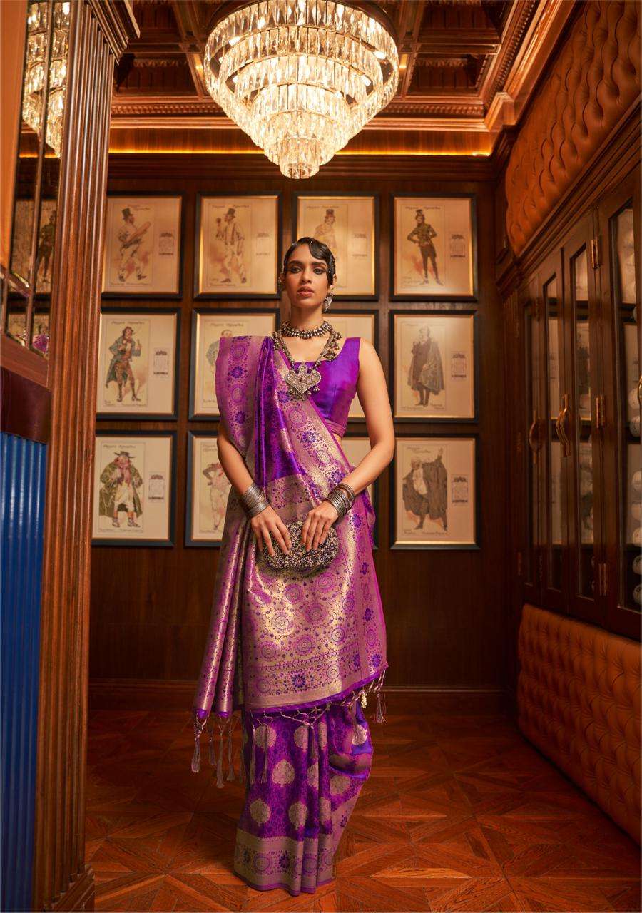 Rajtex KOSMIC Silk with Handloom Weaving design Rich look saree collection