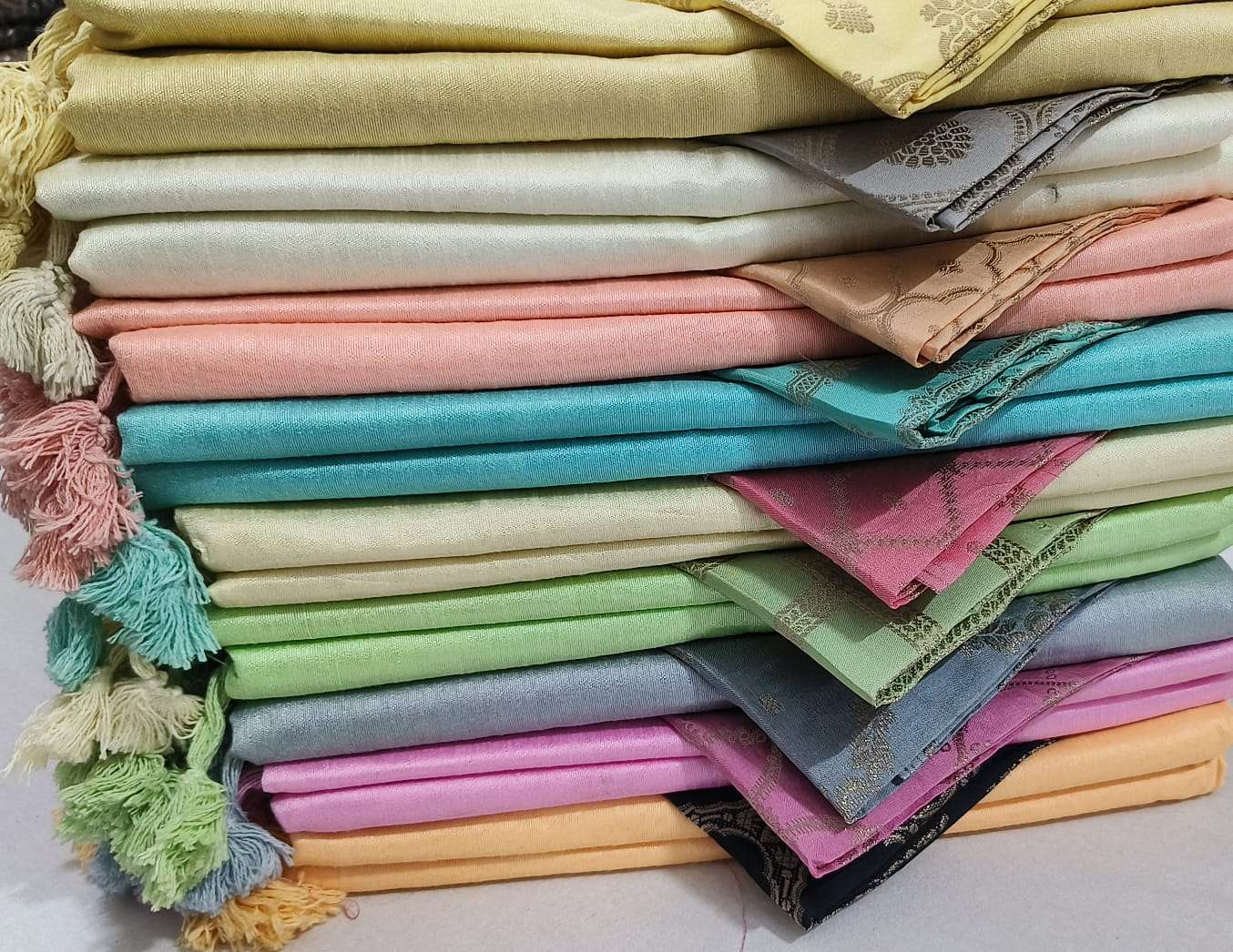 Silk with Plain Fancy look saree collection