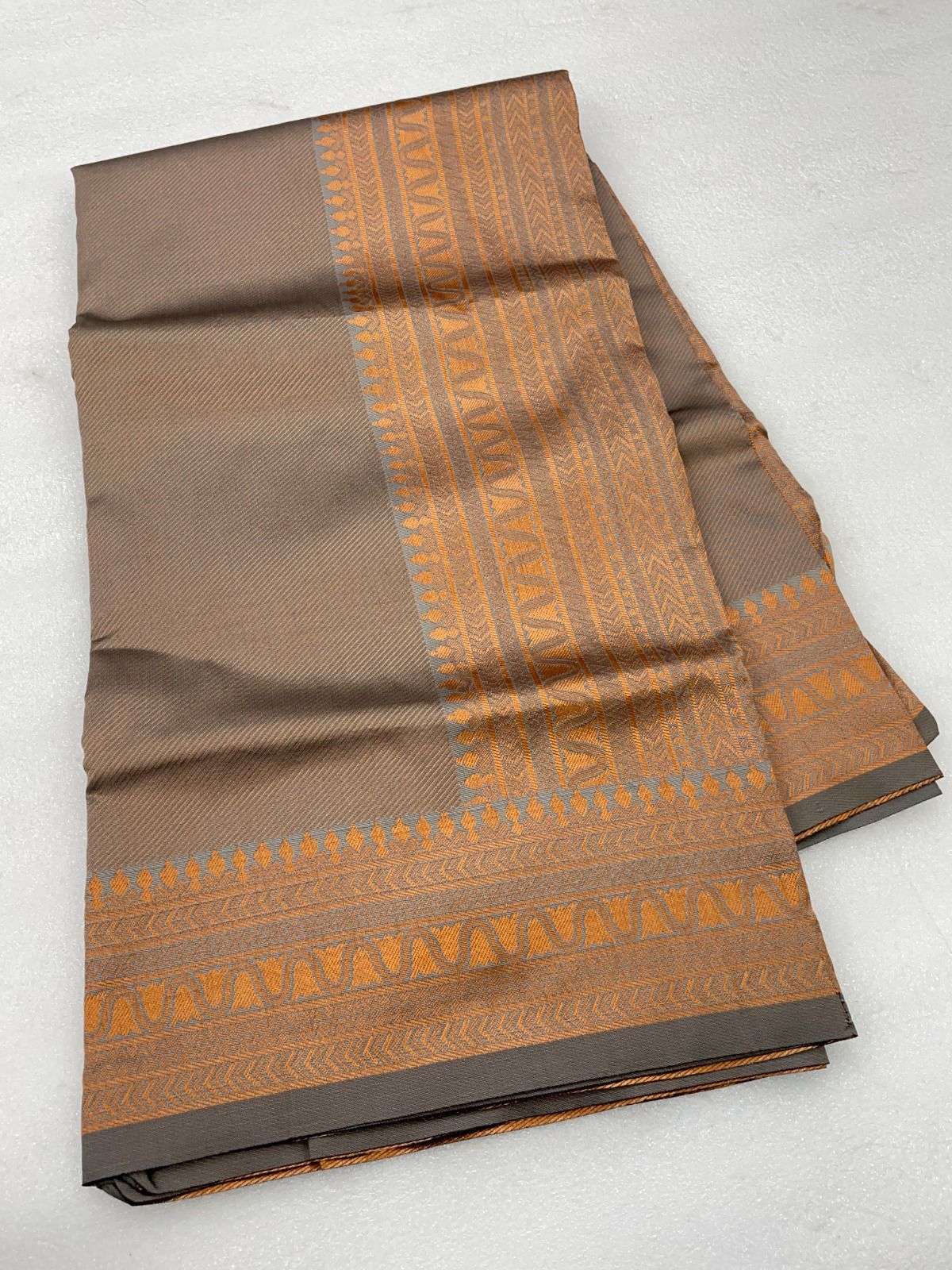 Grey color soft banarasi silk with weaving design saree collection