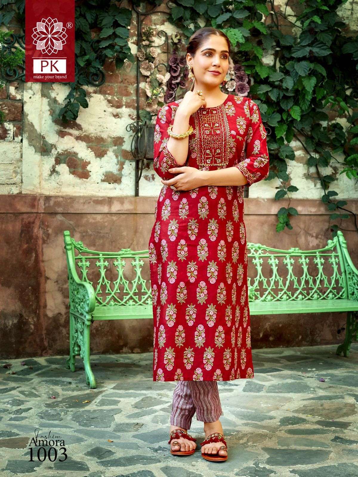PK Fashion Amora Vol 1 Cotton with Hand embroidery work Readymade kurti ...