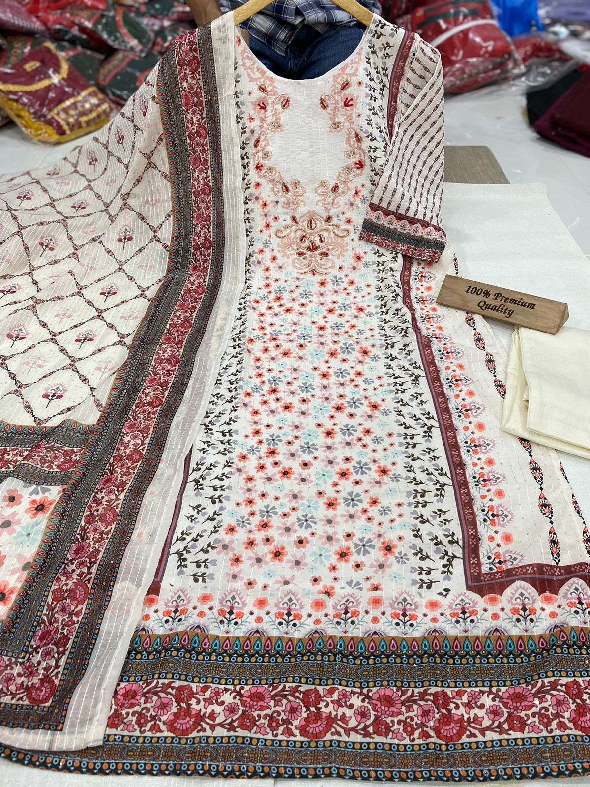 Zaha Muslin silk with Handwork Fancy Festival wear readymade salwar ...