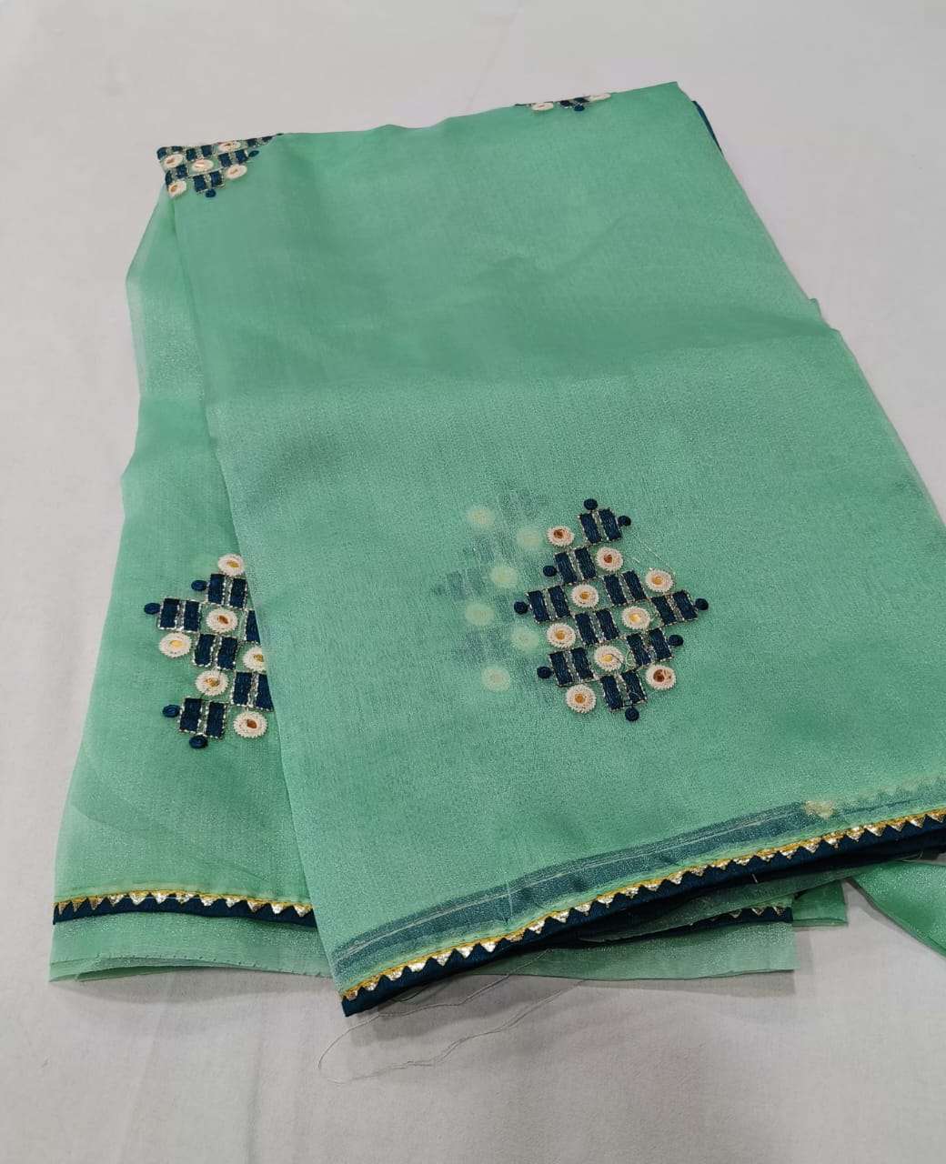 Orgazna with Sequence Thread Work fancy look saree collection