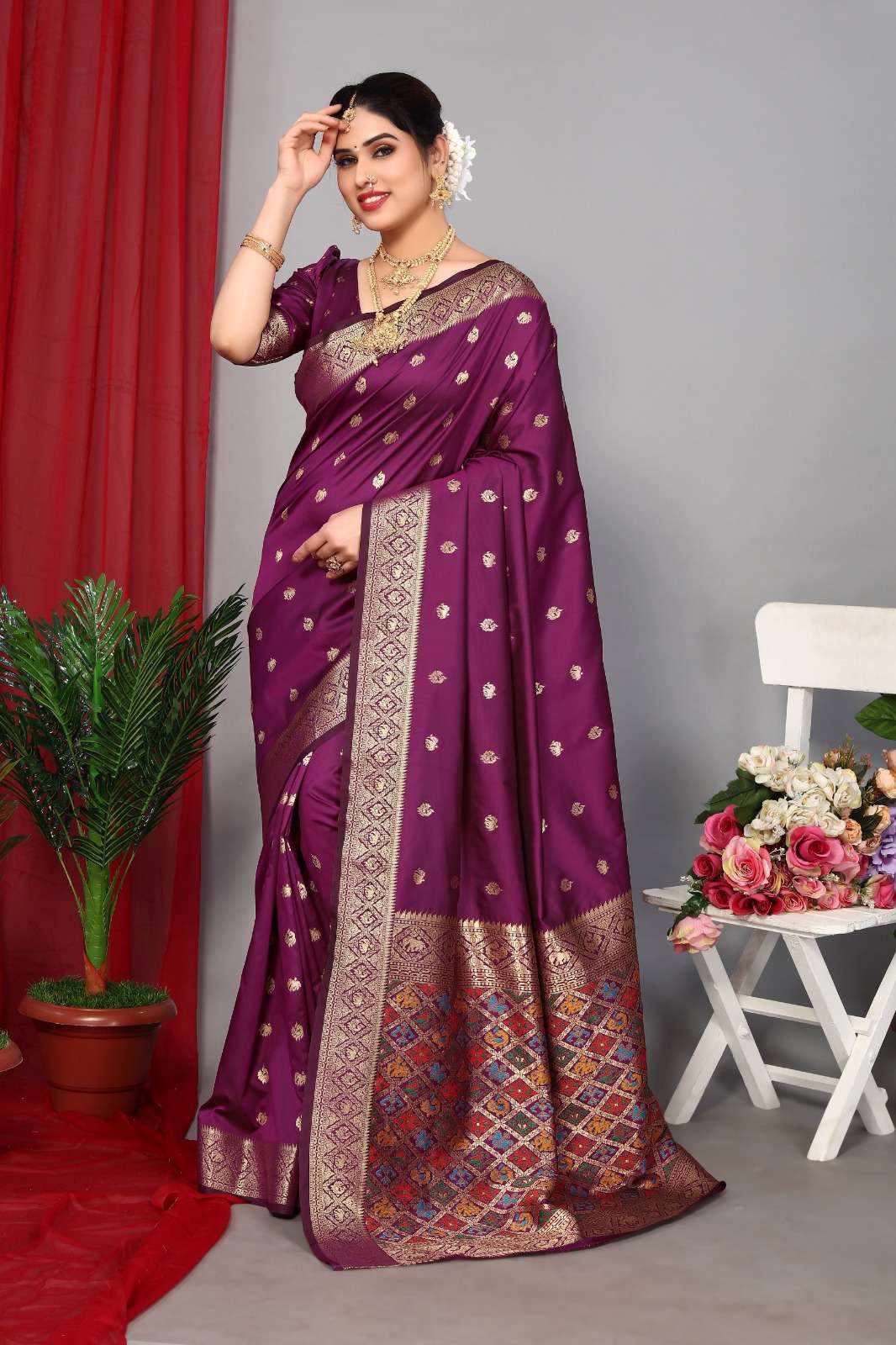 Elephant Pethani Silk with weaving traditional look saree collection at ...