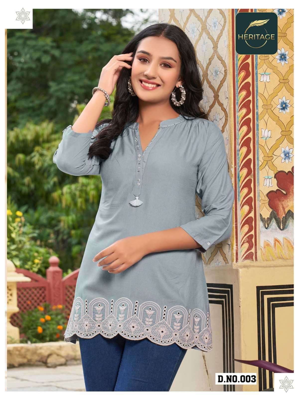 Heritage Creation Cherry Rayon with Designer Short Kurti collection at ...