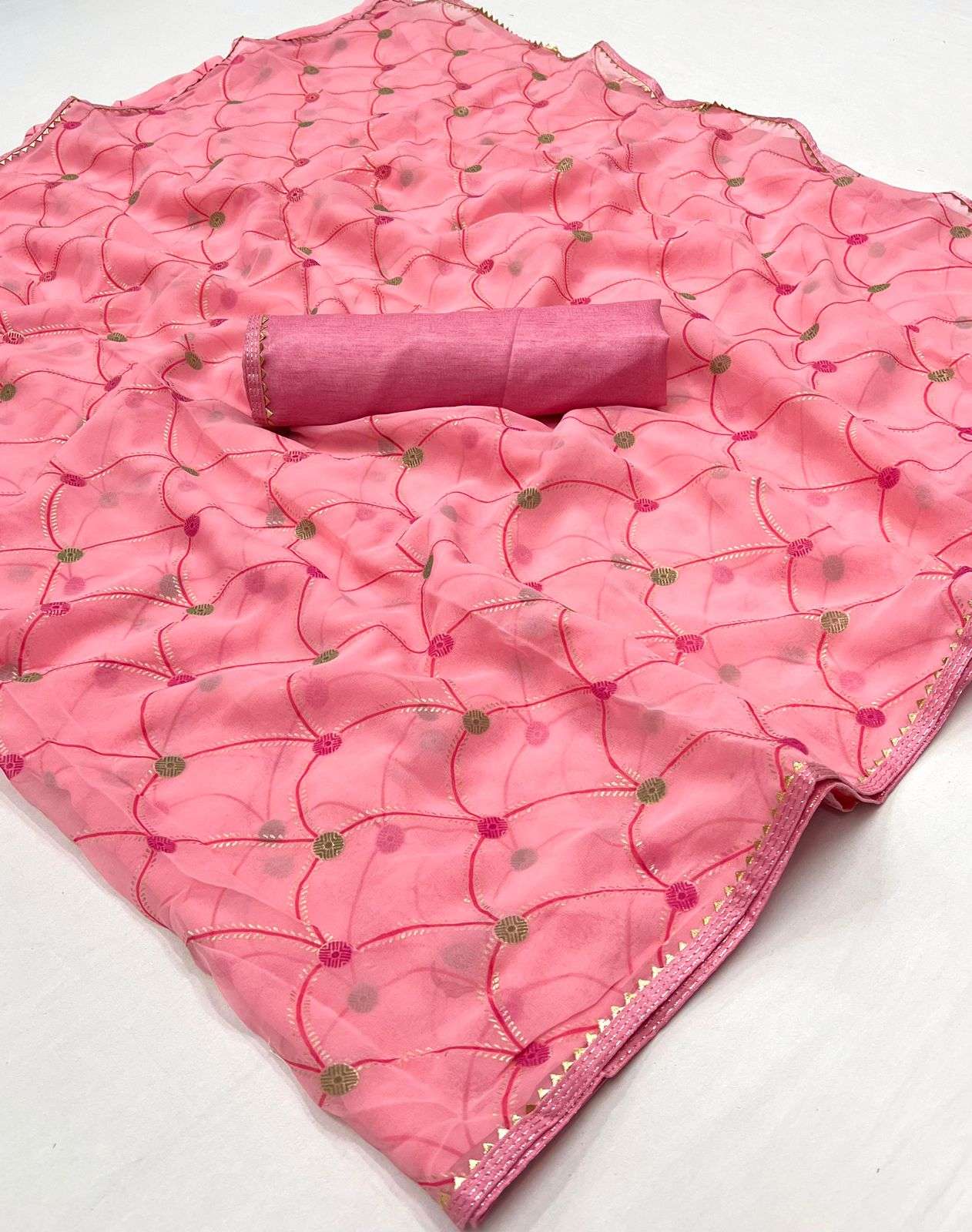 SWAROPA Chiffon with foil Printed fancy saree collection at best rate