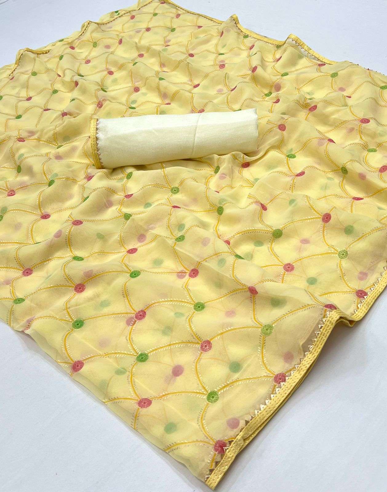 SWAROPA Chiffon with foil Printed fancy saree collection at best rate