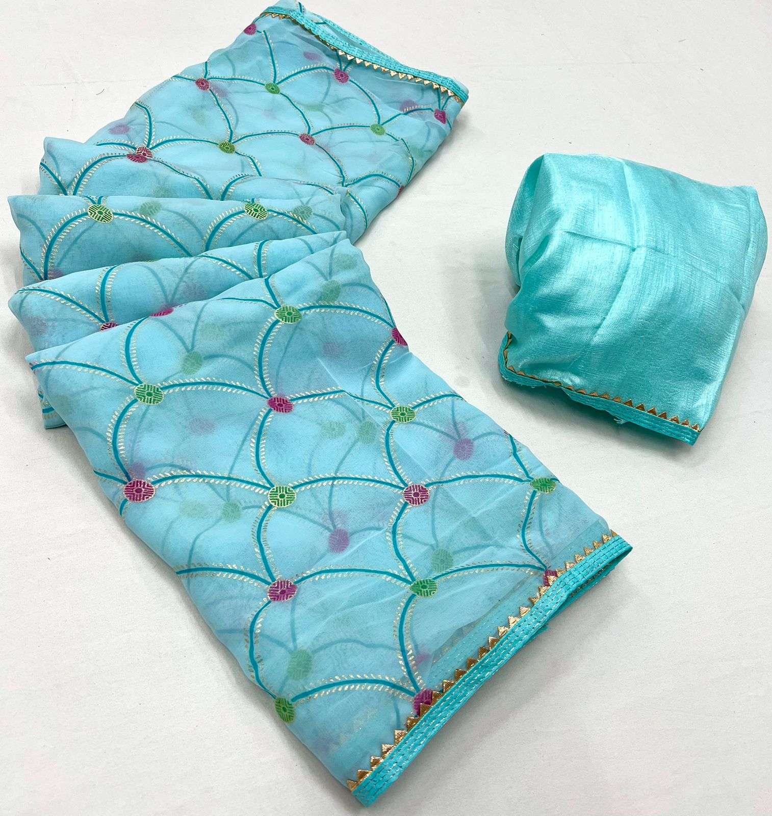 SWAROPA Chiffon with foil Printed fancy saree collection at best rate