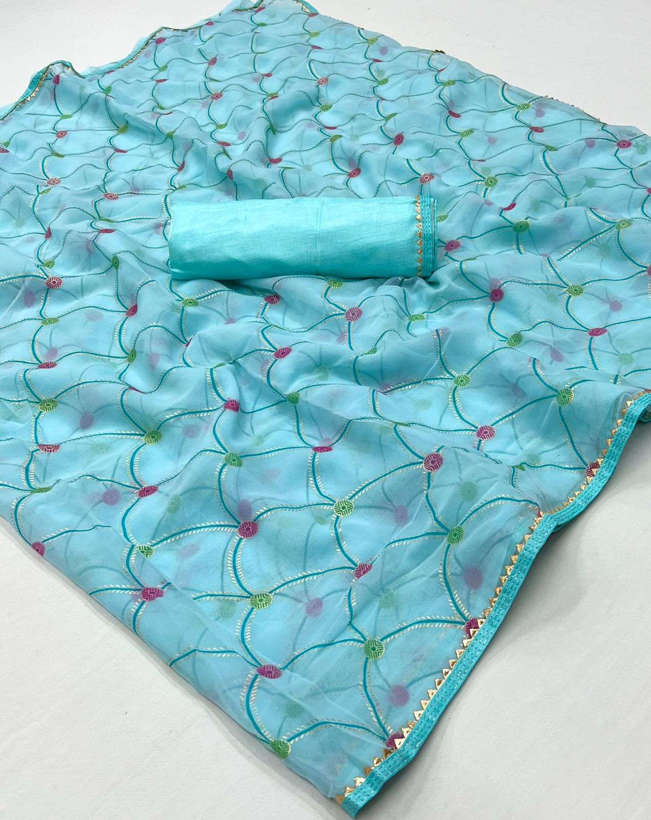 SWAROPA Chiffon with foil Printed fancy saree collection at best rate