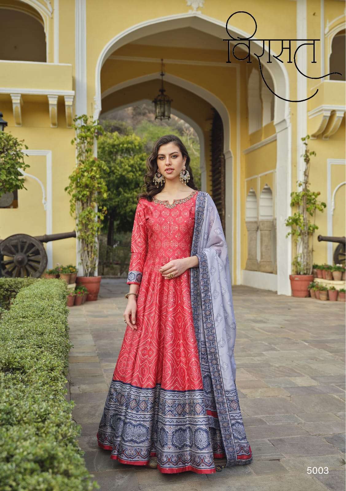 Virasat Ratrani Silk with Heavy Designer Long Gown Collection at best rate