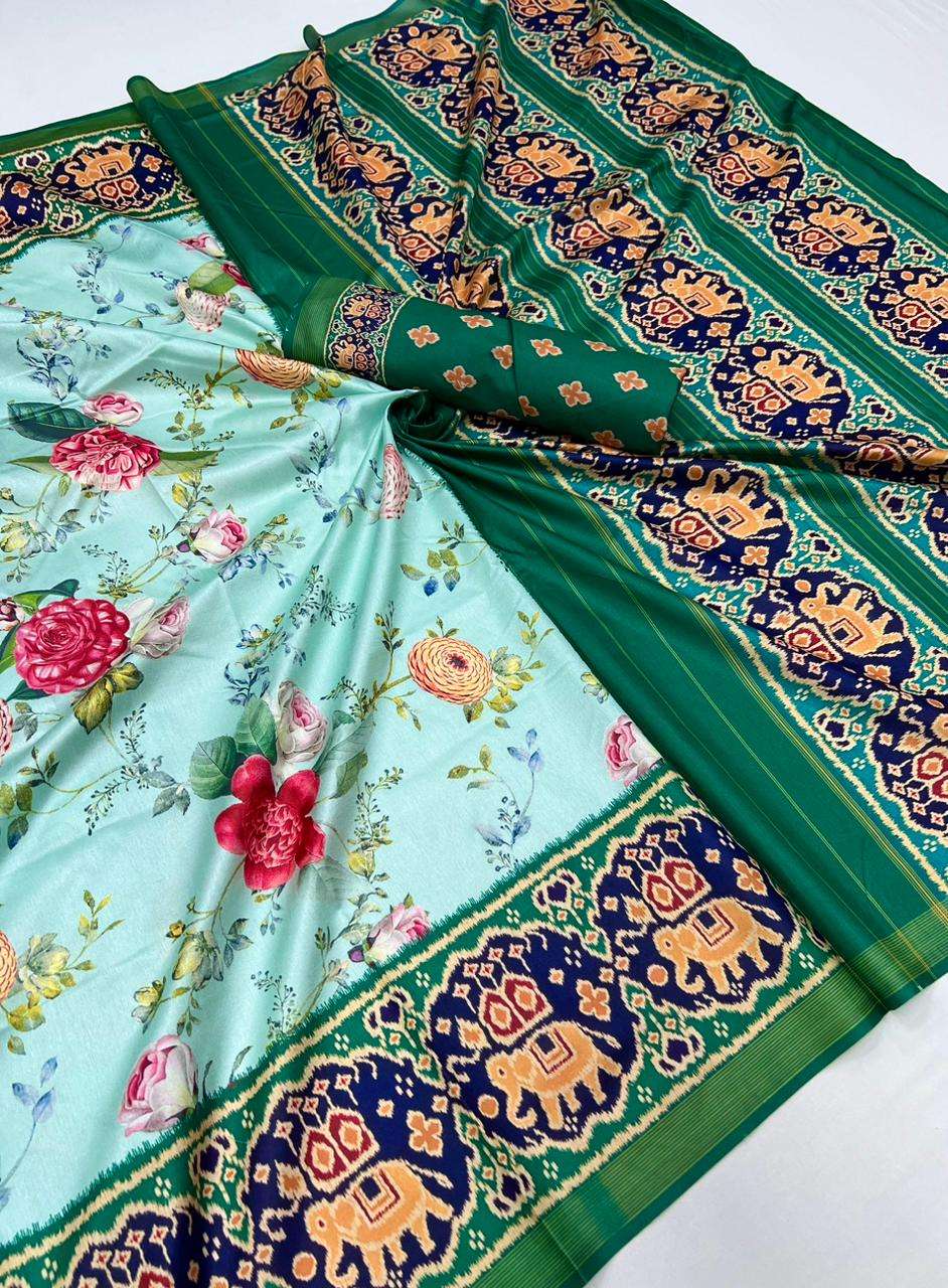 Lt fabrics kashvi creation RESHAM SILK with flower printed party wear ...