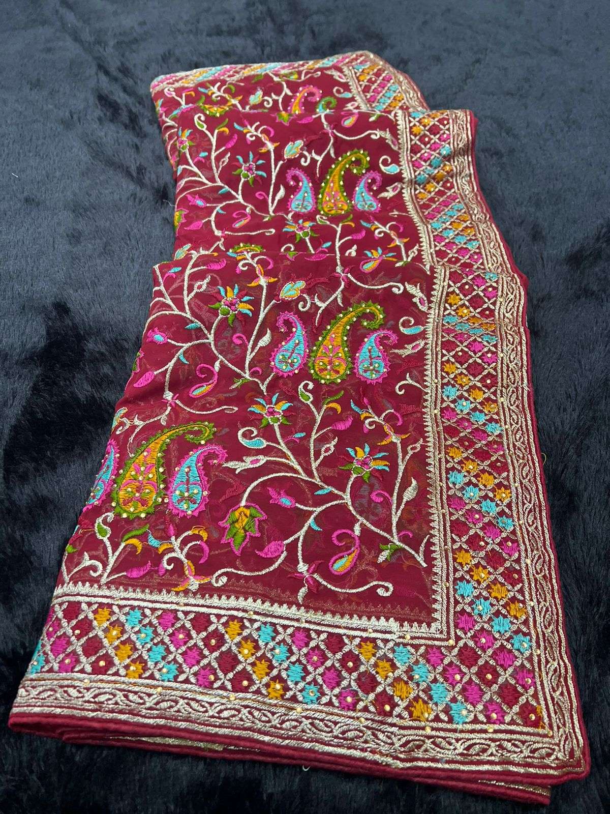 Wedding Function Special georgette with Embroidery work Saree ...