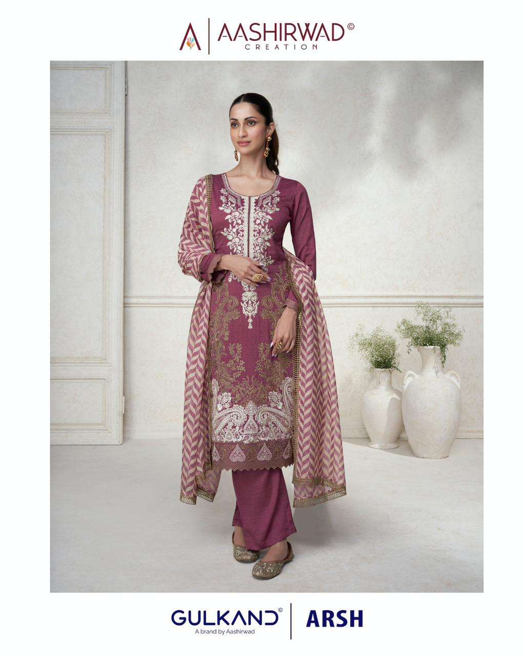 AASHIRWAD CREATION ARSH SILK WITH DESIGNER READYMADE SUITS COLLECTION ...