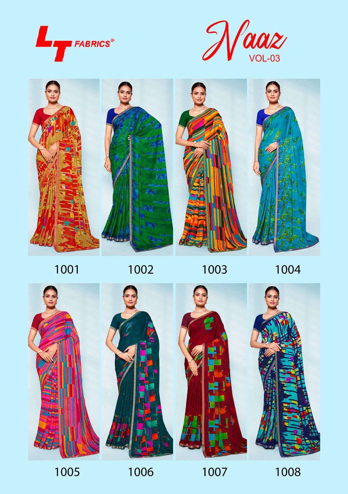 LT FABRICS KASVI NAAZ VOL 3 CHIFFON WITH FANCY DAILY WEAR SAREE ...
