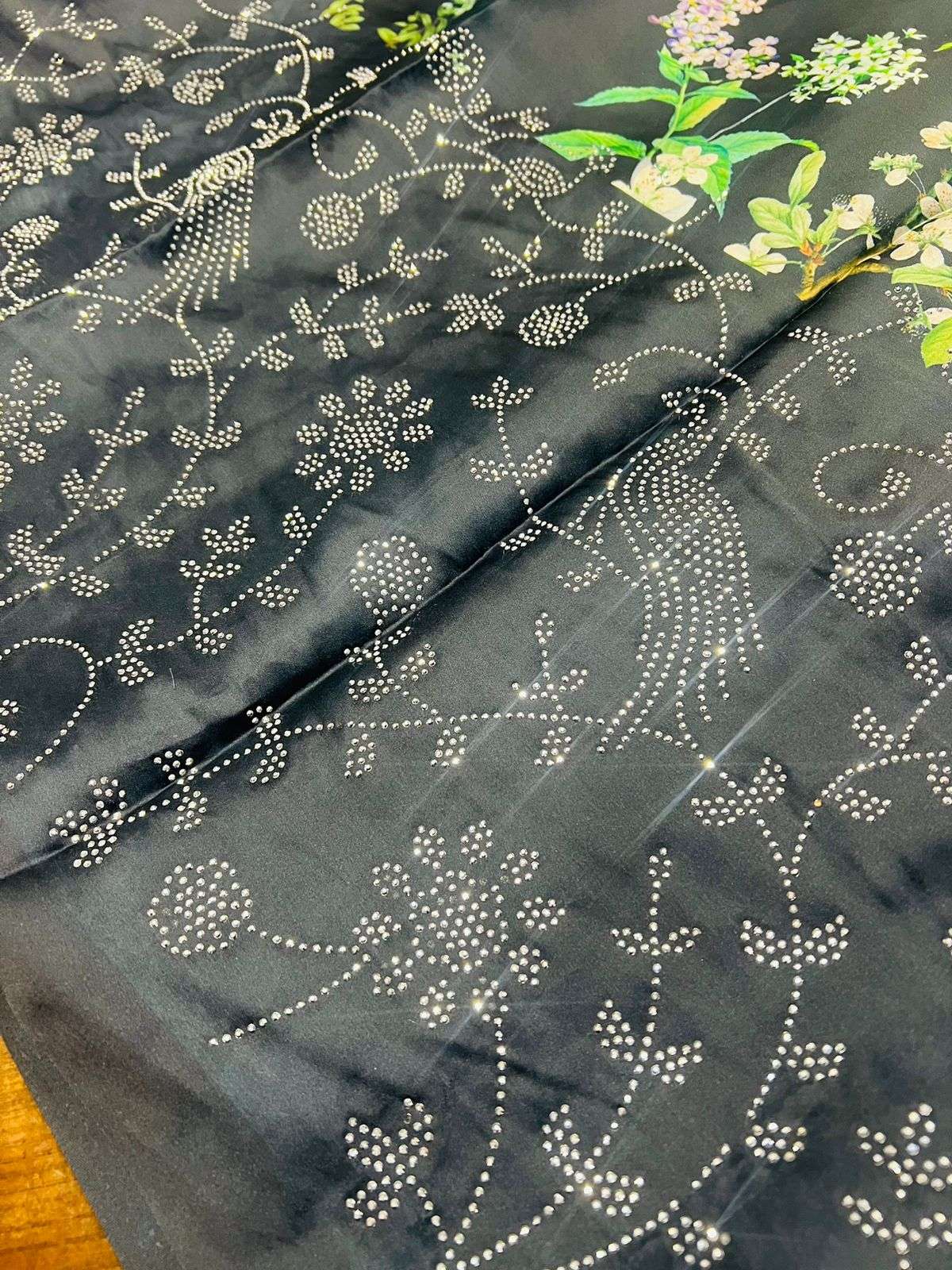 PARTY SPECIAL JAPAN SATIN WITH DIAMOND WORK SAREE COLLECITON AT BEST RATE