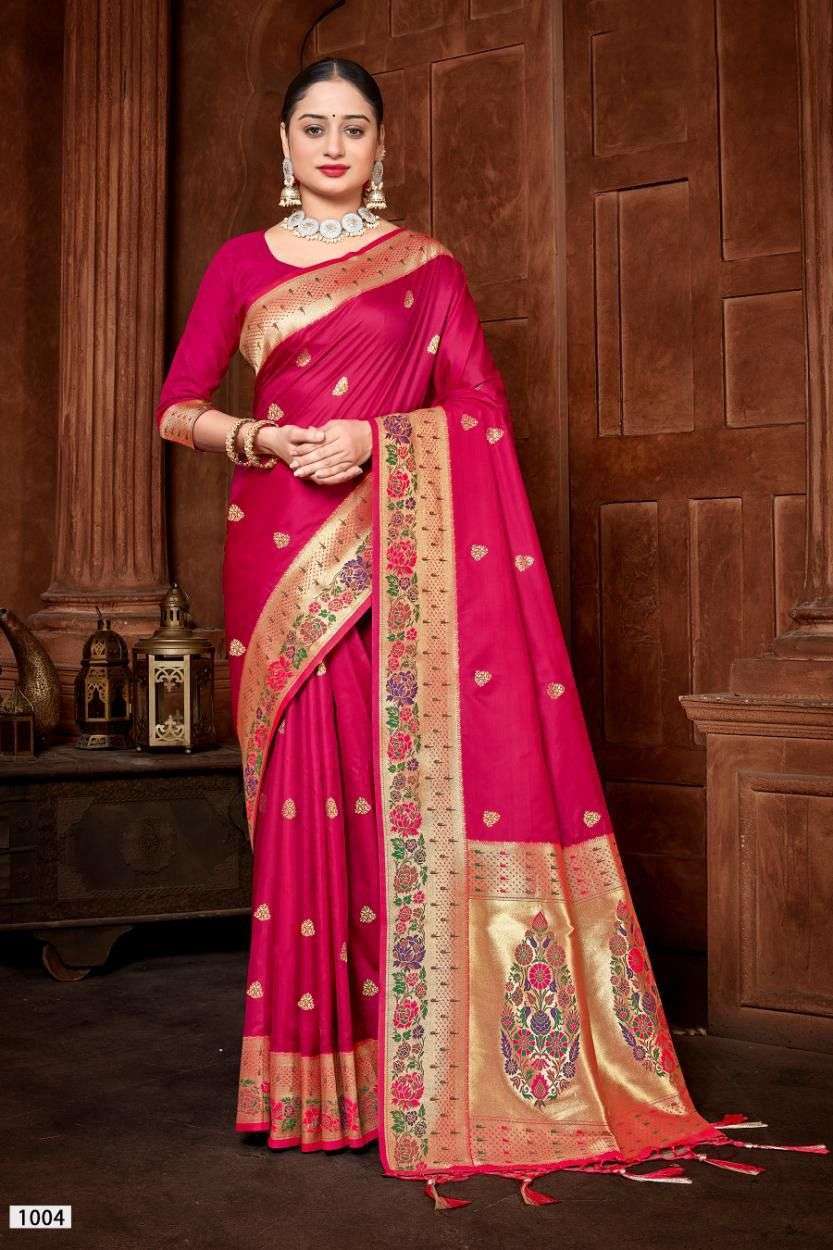 Sangam Dhruvi silk with Paithani design pallu rich look saree ...