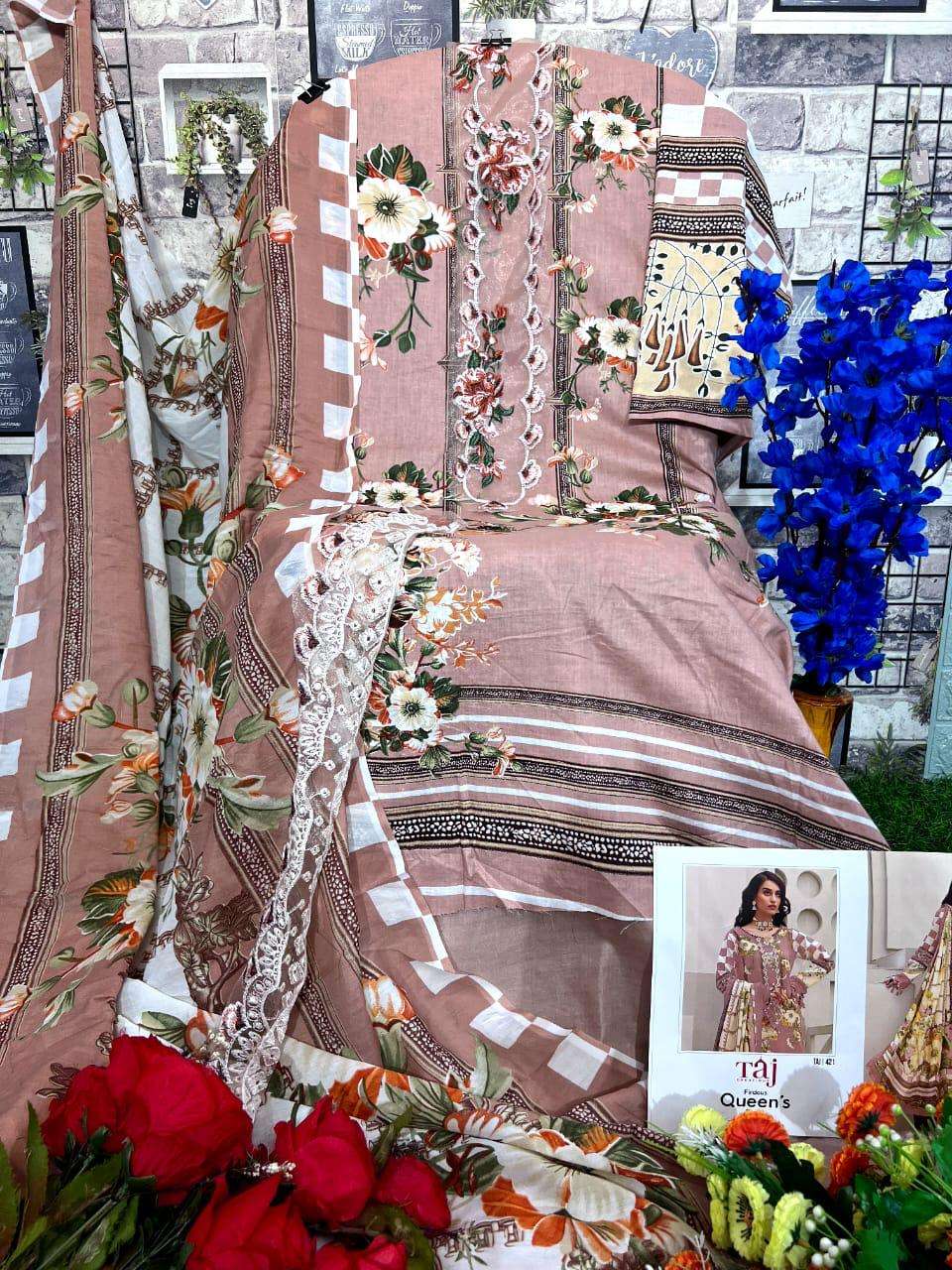 TAJ-420-421 COTTON WITH PRINTED PAKISTANI SALWAR KAMEEZ COLLECTION AT ...