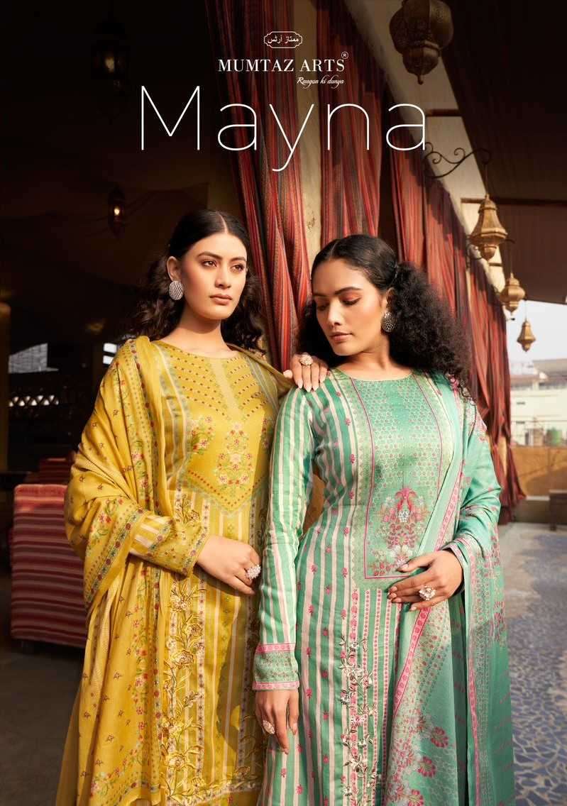 mumtaz arts mayna VISCOSE JAM SATIN WITH PRINTED DRESS MATERIAL ...