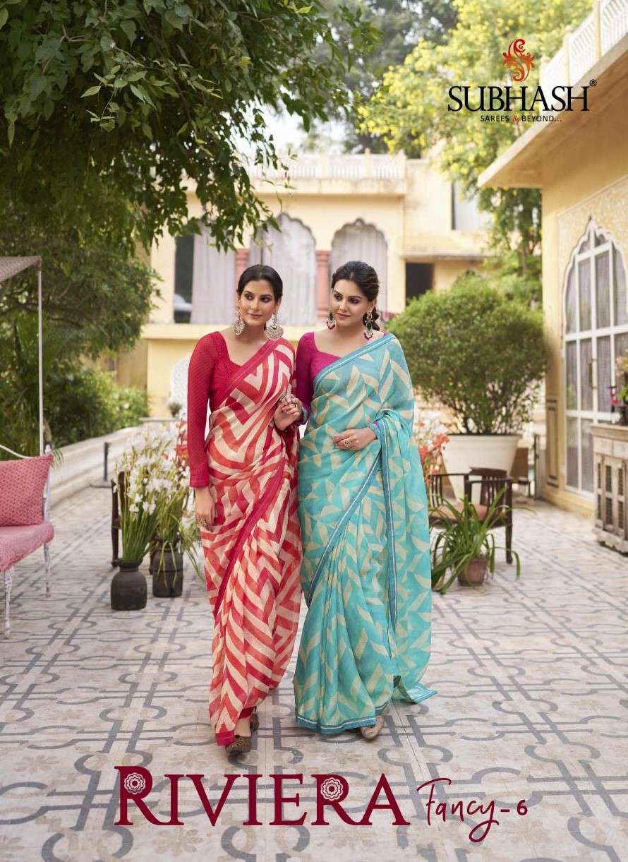 subhash fashion riviera vol 6 georgette with fancy look saree ...