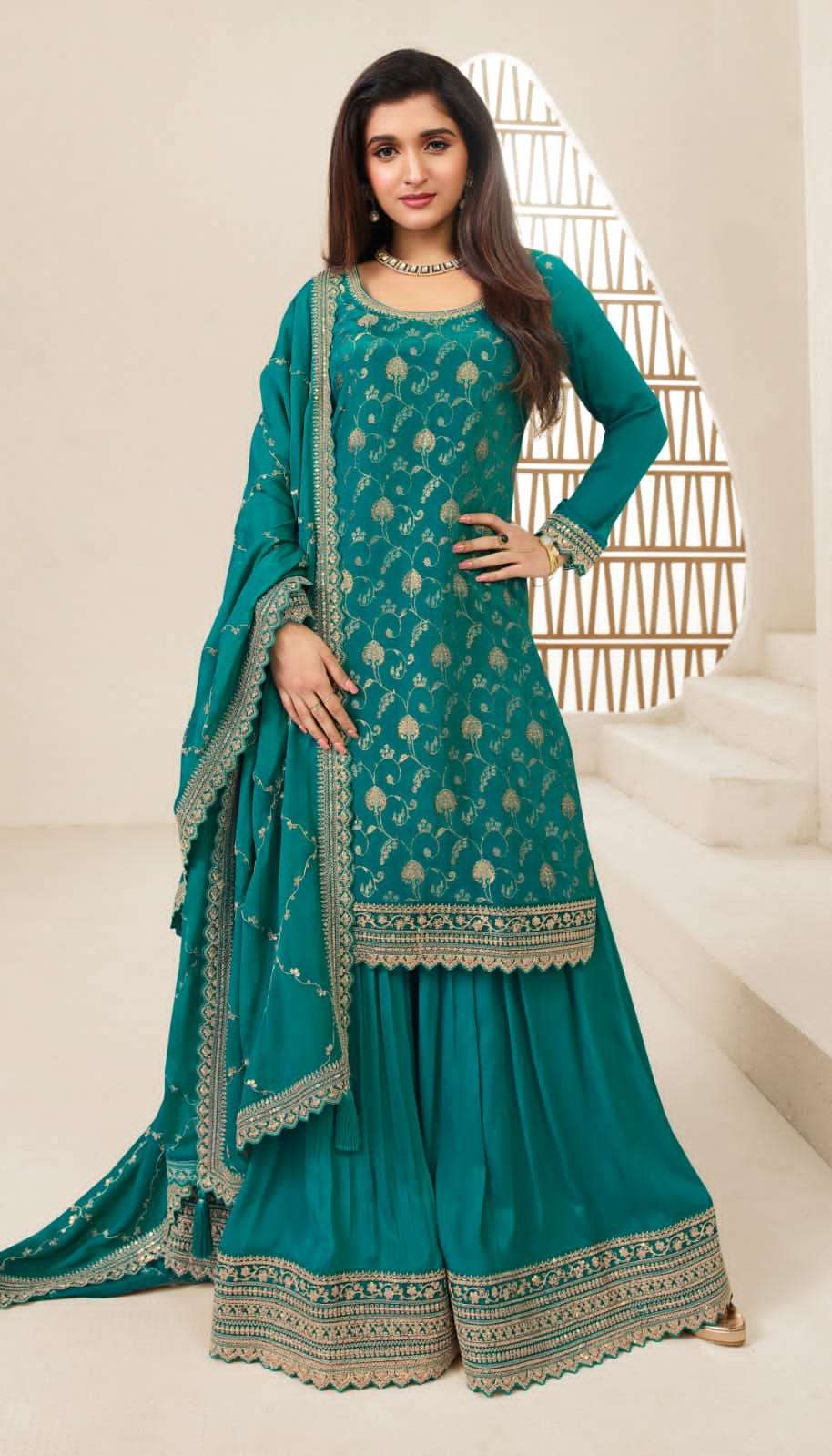 VINAY FASHION KULEESH KARVA HIT LIST CHINON SILK WITH JACQUARD ...