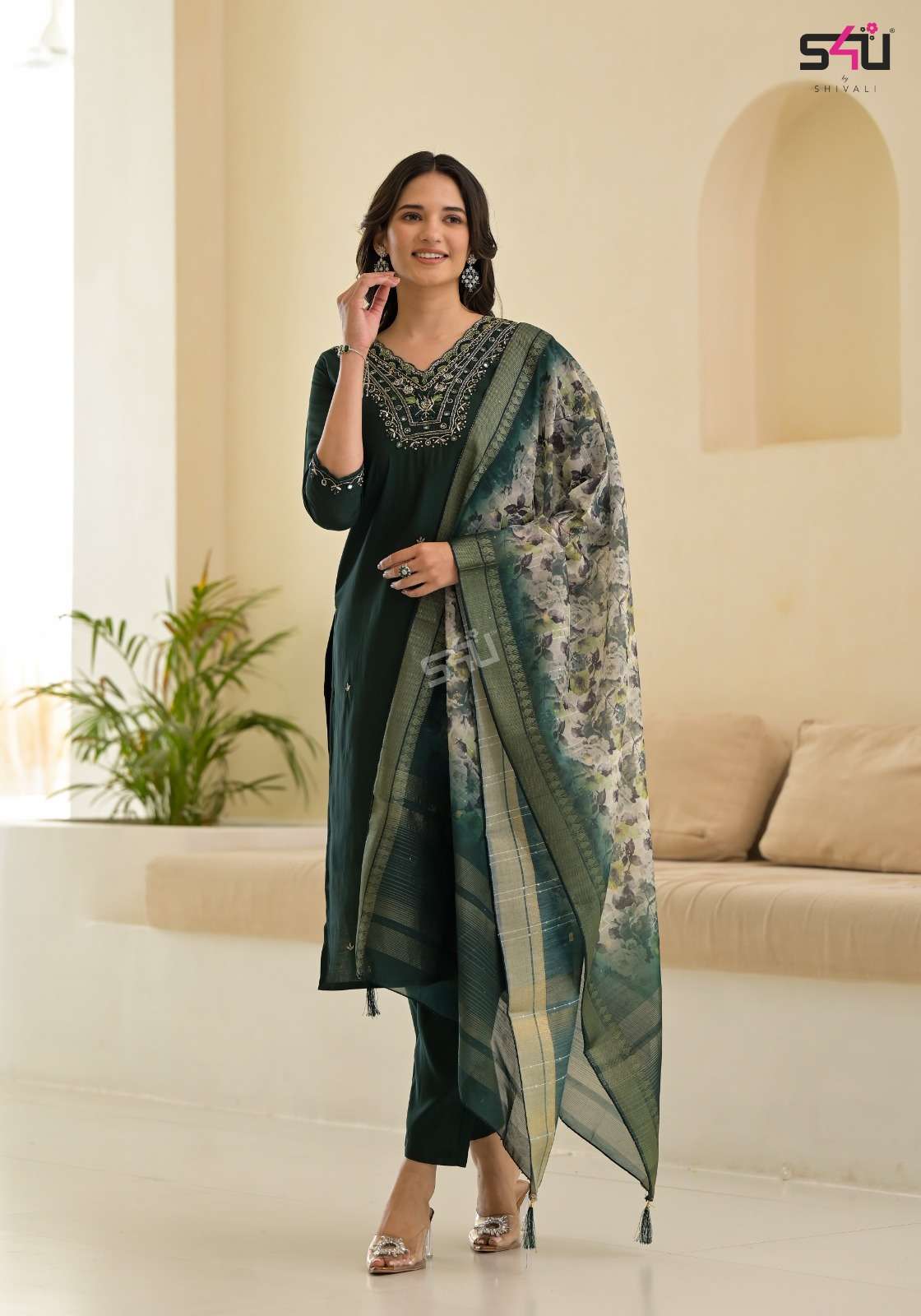 s4u shivali noor fancy fabric with festival special designer readymade ...