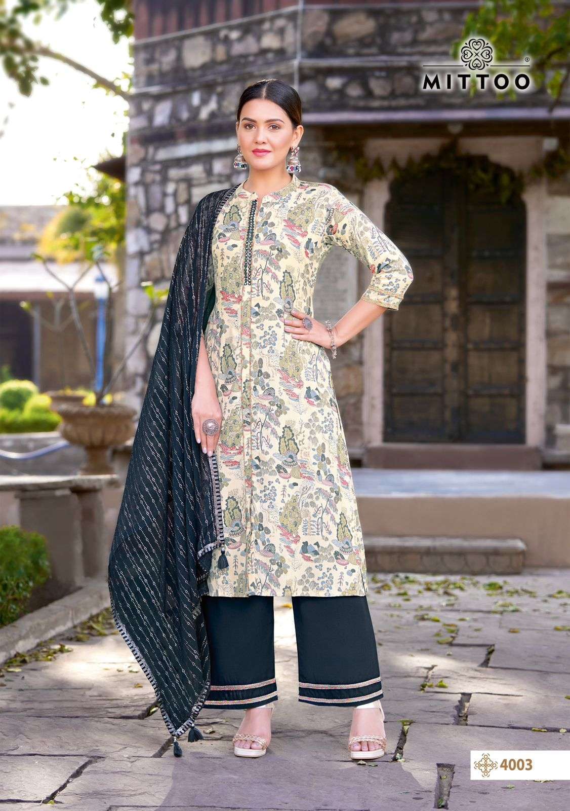 MITTOO FASHION KESHA RAYON WITH FNACY FETIVAL SPECIAL READYMADE SUITS ...