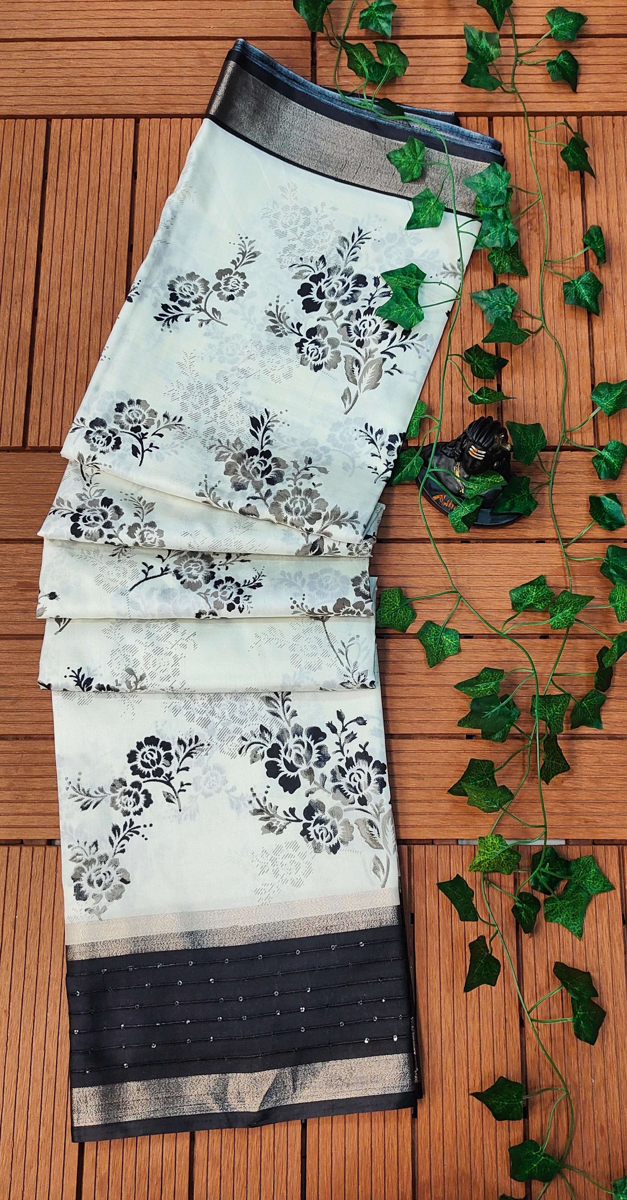 DOLA SILK PRINTED SEQUENCE WORK BORDER FANCY SAREE COLLECTION AT BEST RATE