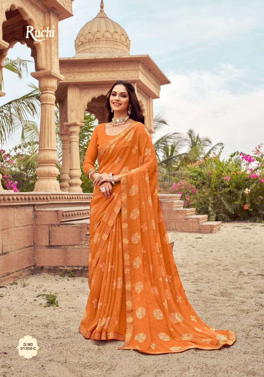 RUCHI SIMAYA VOL 23 CHIFFON WITH FANCY REGULAR WEAR SAREE WHOLESALER