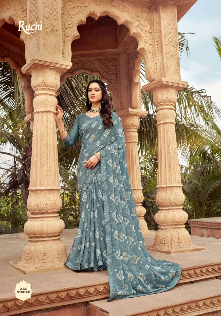 RUCHI SIMAYA VOL 23 CHIFFON WITH FANCY REGULAR WEAR SAREE WHOLESALER