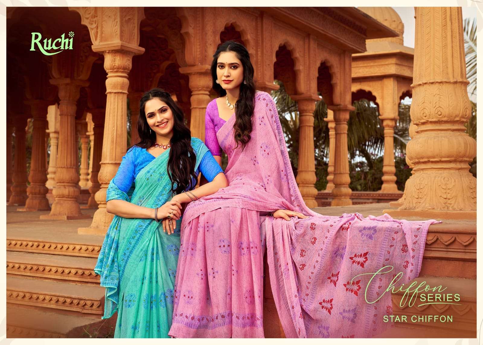 RUCHI STAR CHIFFON 151 CHIFFON WITH FANCY REGULAR WEAR SAREE COLLECTION