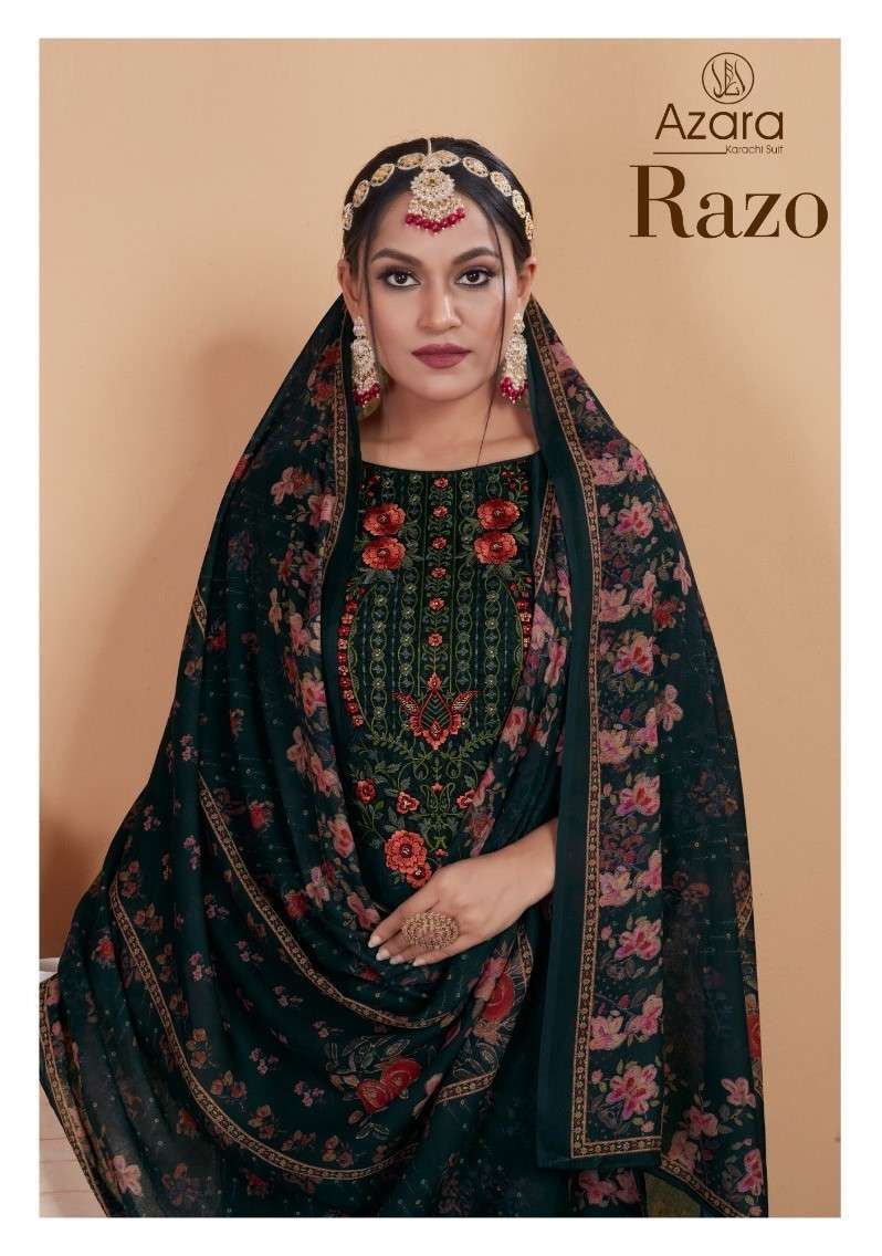RADHIKA FASHION RAZO DIGITAL PRINTED EMBROIDERY WORK SALWAR KAMEEZ ...