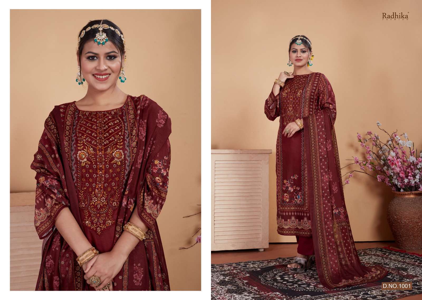RADHIKA FASHION RAZO DIGITAL PRINTED EMBROIDERY WORK SALWAR KAMEEZ ...