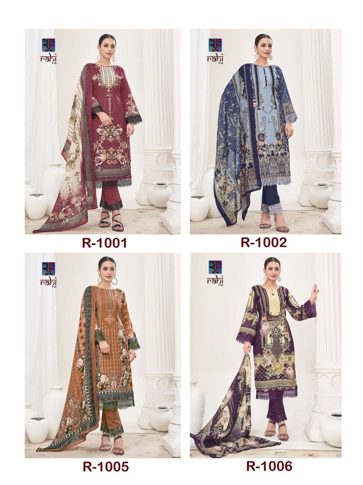 RAHI RAHABA VOL-1 PAKISTANI GIZA LAWN DIGITAL SUIT MATERIAL DEALER IN SURAT