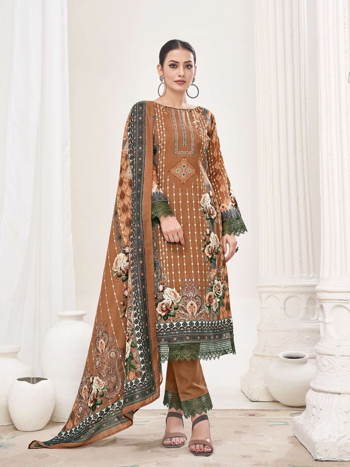 RAHI RAHABA VOL-1 PAKISTANI GIZA LAWN DIGITAL SUIT MATERIAL DEALER IN SURAT