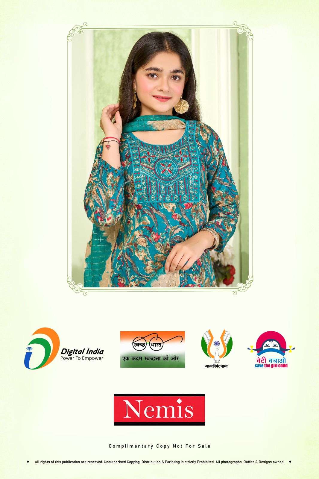 Nemis Dham NEMIS MAHIRA VOL 2 LITTLE GIRLS CAPSULE FOIL PRINT SUIT FOR READYMADE ...