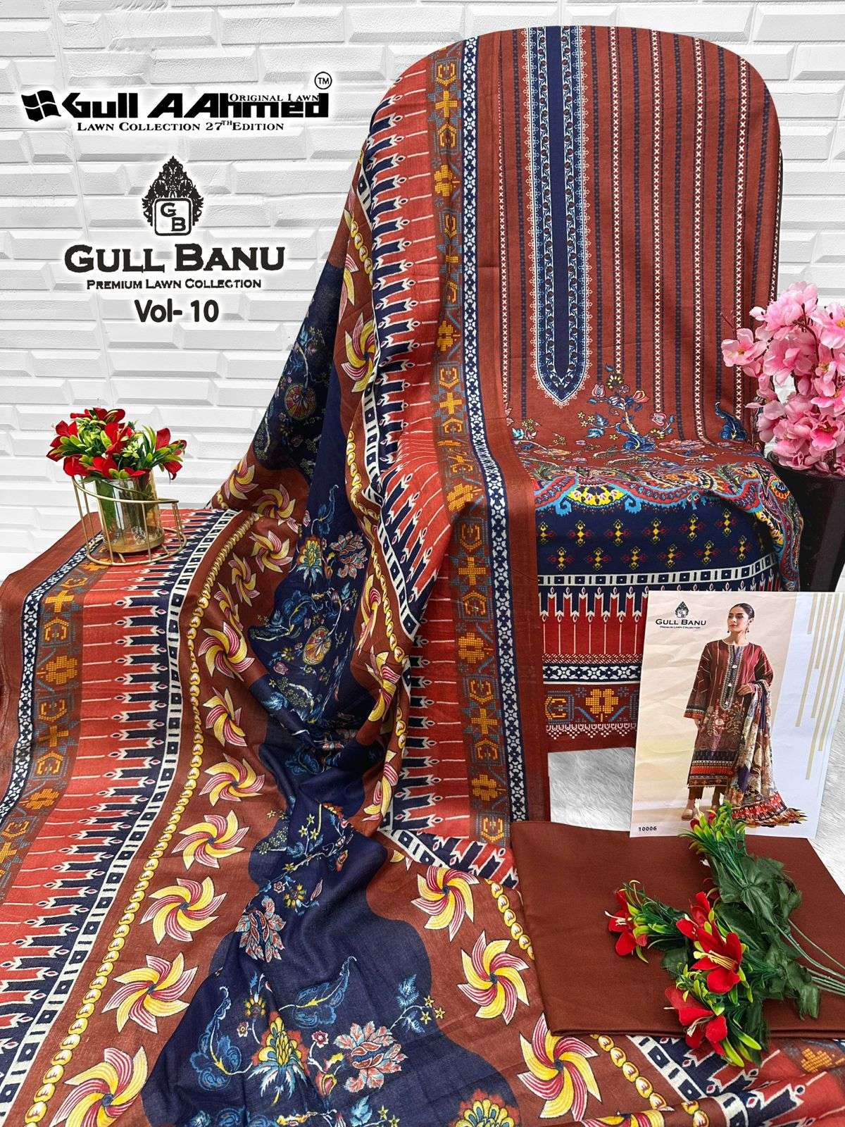 GULL AAHMED GULLBANU VOL 10 INDIA TOP BRAND MAL COTTON PAKISTANI SUIT 