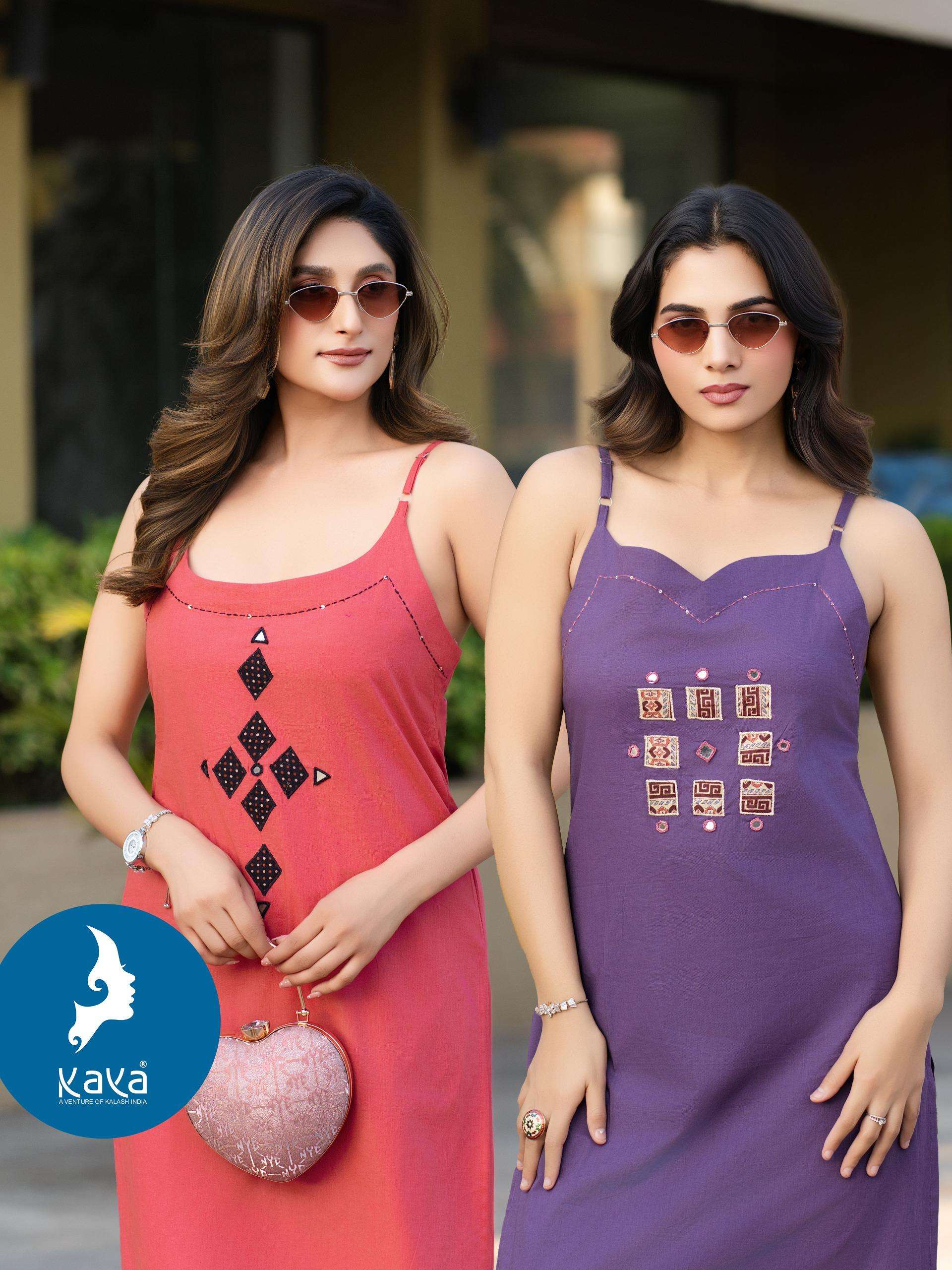Streight KAYA KURTI CRAZY GIRL BRANDED WESTERN 2 PIECE STREIGHT CUT CONCEPT CORD ...