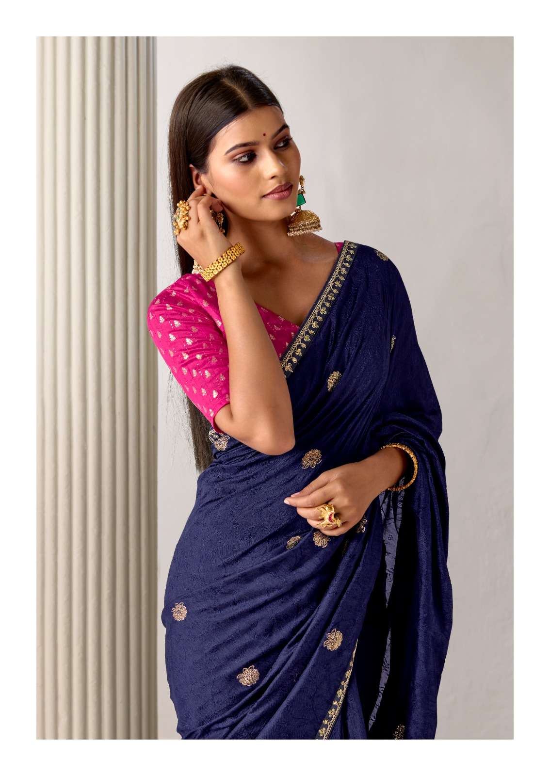 Vishmi Design STAVAN VISHMI DYBLE AND EXQUISITE VISCOSE FABRIC JEQARD EMBROIDERY WORK ...