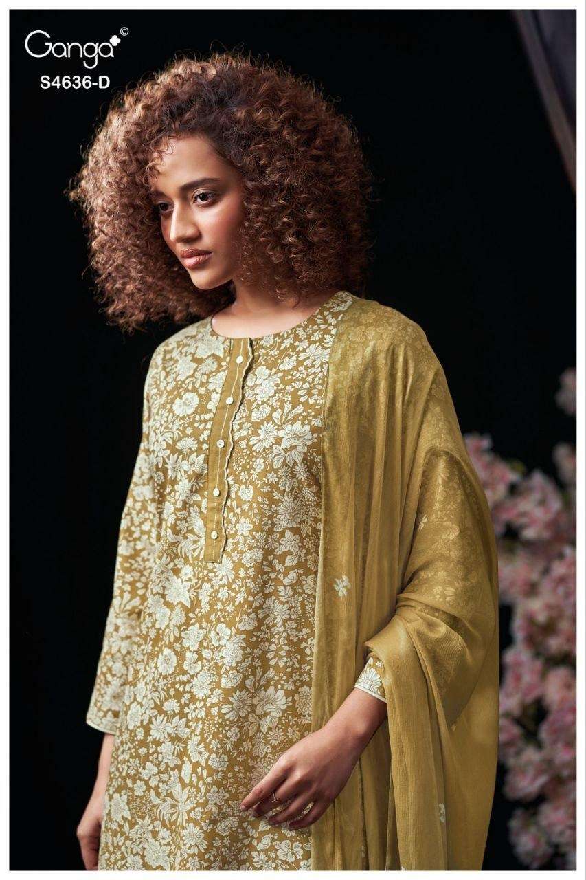 GANGA ANERA 4636 COTTON PRINTED WITH EMBROIDERY SUIT AT WOMEN SPECIAL ...